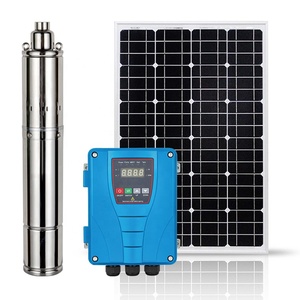 3 Inches 120W Solar Powered 24V DC Brushless Motor Stainless Steel 304 Borehole Deep Well Screw Pump